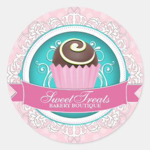 Elegant and Fun Bakery Box Stickers