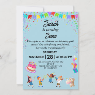 Elegant and Fun Birthday Party Invitation Card