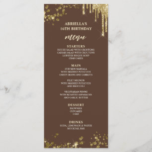 Elegant and Fun Brown and Gold Menu