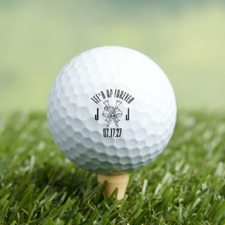 Elegant and Fun Tee'd Up Forever Monogram Wedding Golf Balls