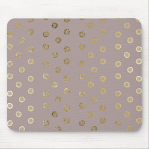 Elegant and Girly Faux Gold Glitter Dots Beige Mouse Pad