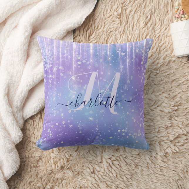 Elegant and Glitzy Purple Cushion (Blanket)
