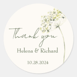 Elegant and Greenery Floral Classic Round Stickers