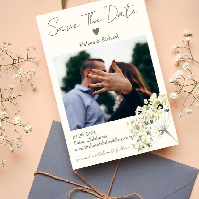 Elegant and Greenery Floral Wedding Save The Date (Creator Uploaded)