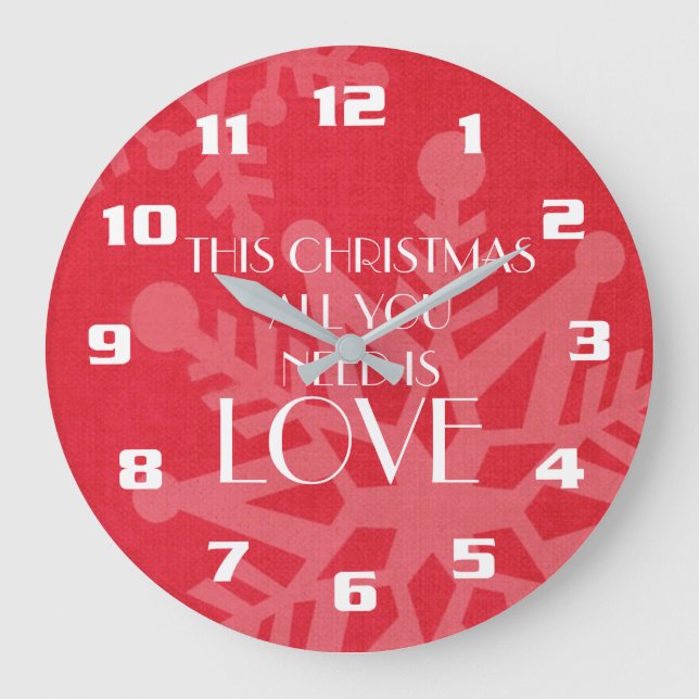 Elegant and Inspirational Christmas Message Large Clock (Front)