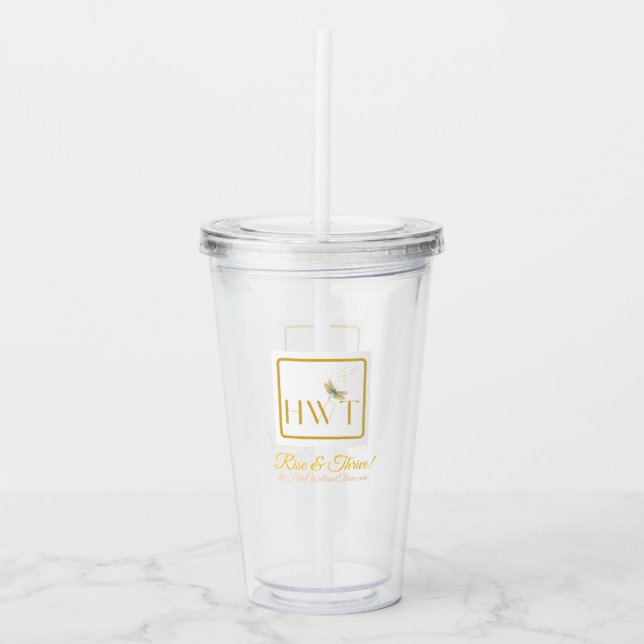 Elegant and Inspirational HWT Gold Collection Acrylic Tumbler (Front)
