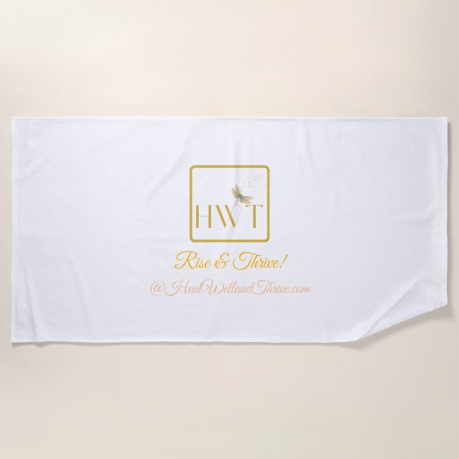 Elegant and Inspirational HWT Gold Collection Beach Towel (Front)