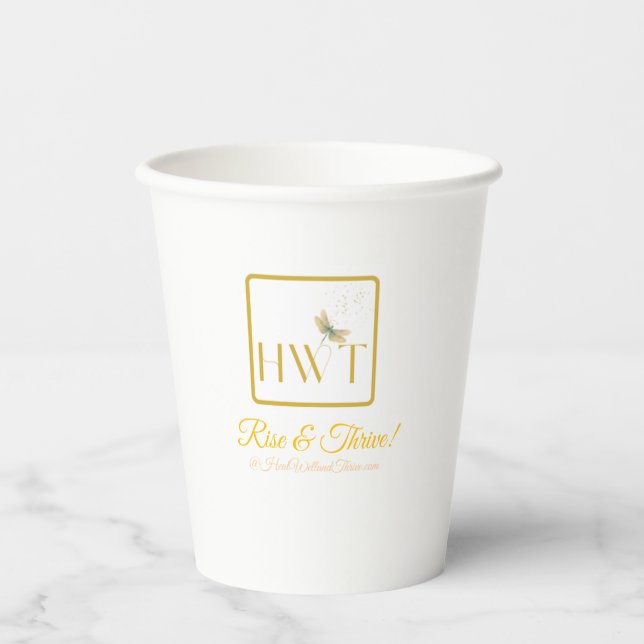 Elegant and Inspirational HWT Gold Collection Paper Cups (Front)
