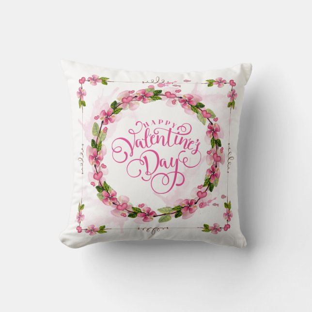 Elegant and Lovely Valentine's Day Throw Pillow (Front)