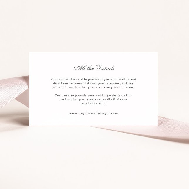 Elegant and Luxe Wedding | White and Grey Details Enclosure Card (Creator Uploaded)