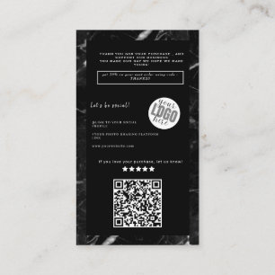 Elegant and luxury black marble Oder thank you Business Card