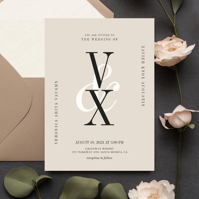 Elegant and Luxury Neutral Typography Wedding Invitation (Creator Uploaded)