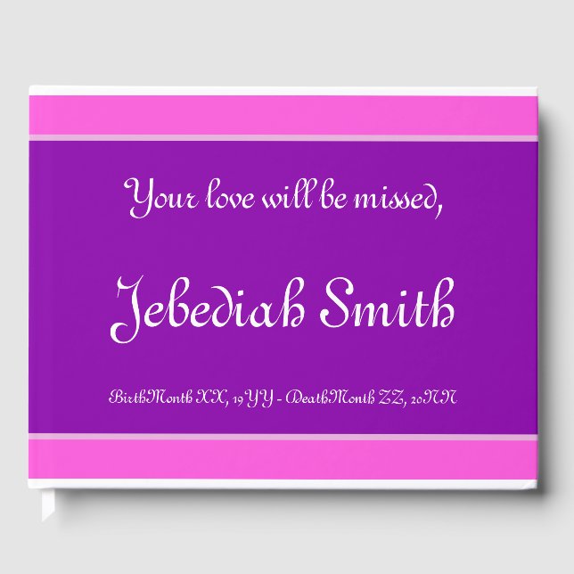 Elegant and Minimal Funeral/Memorial Guest Book (Front)