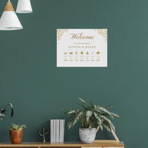Elegant and Minimal Wedding Order of Events Sign