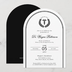 Elegant and Minimalist Medical School Graduation Invitation