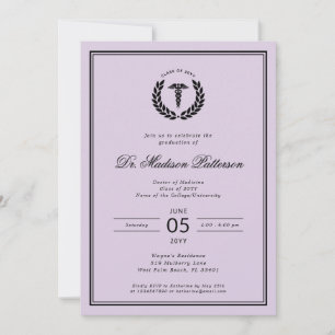 Elegant and Minimalist Medical School Graduation Invitation