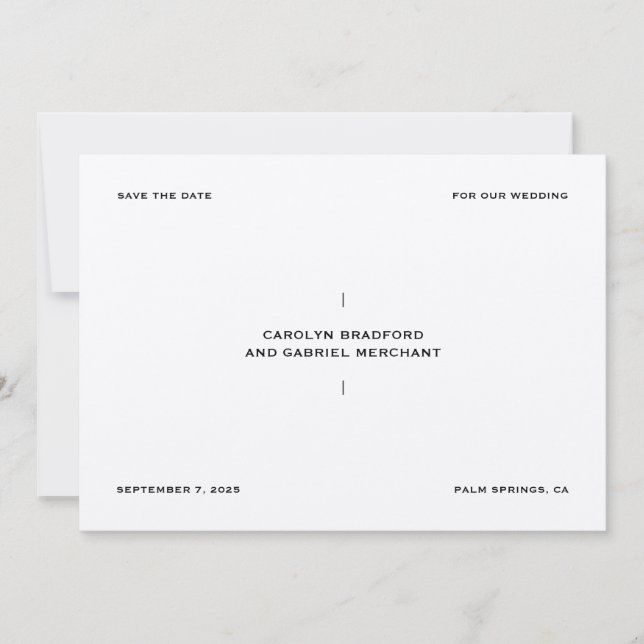 Elegant and Minimalist Save the Date Card (Front)