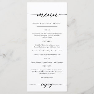 Elegant And Minimalistic Menu Card