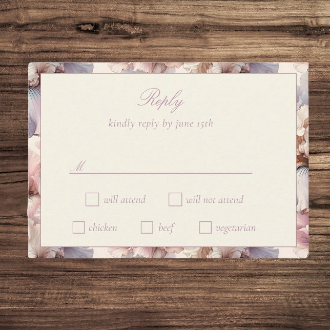 Elegant and Modern Blush Floral Bat Mitzvah RSVP Card (Creator Uploaded)
