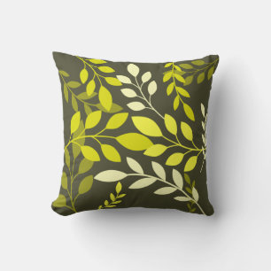 Elegant and Modern Botanical Leaf Throw Pillow