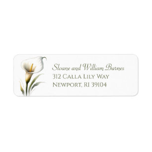 Elegant and Modern Calla Lily Chic Return Address Return Address Label