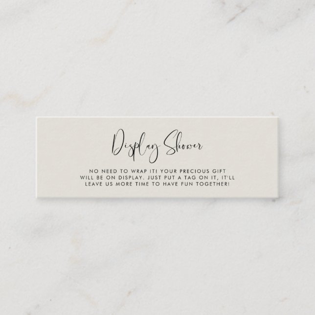 Elegant and modern Display shower card insert (Front)