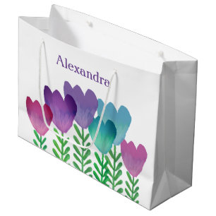 Elegant And Modern Floral Custom  Large Gift Bag