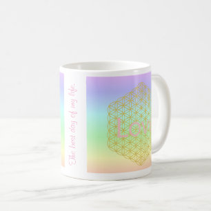 elegant and modern flower of life love coffee mug
