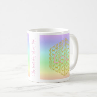 elegant and modern flower of life love coffee mug