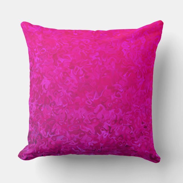 Elegant and modern fuschia pink abstract pattern cushion (Front)