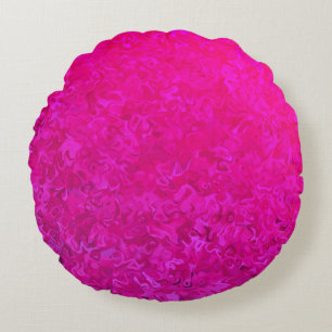 Elegant and modern fuschia pink abstract pattern round cushion