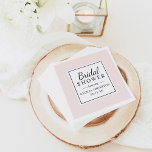 Elegant and Modern Pale Pink Wedding Bridal Shower Napkin<br><div class="desc">Elegant and modern wedding bridal shower napkin features a simple pale blush blush pink border and a chic and minimal square design that can be personalised with the bride to be's name in soft black script text.</div>