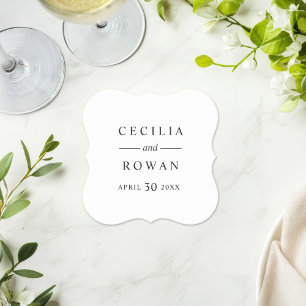 Elegant and Modern Pale Pink Wedding Monogram Paper Coaster