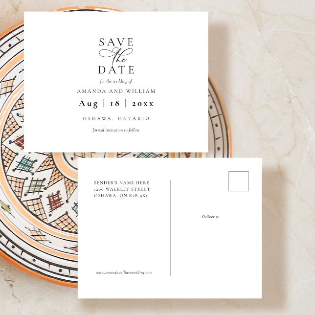 Elegant and Modern Save the Date Post Card (Creator Uploaded)