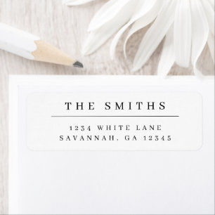 Elegant and Modern Simple Wedding Return Address  Label