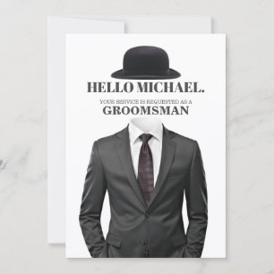 Elegant and Modern Wedding Groomsman Proposal Card