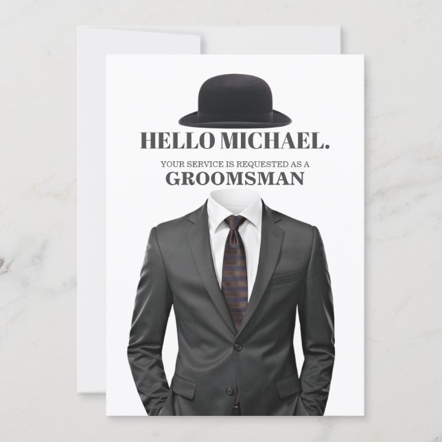 Elegant and Modern Wedding Groomsman Proposal Card (Front)