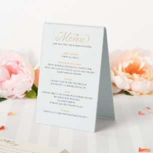 Elegant and modern wedding reception menu