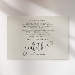 Elegant and modern Will you be my Godfather card<br><div class="desc">Elegant and modern: choose a simple card for your Godfather proposal. Easy to personalise with your custom message for the future Godfather. Fully customisable font and background colours.</div>