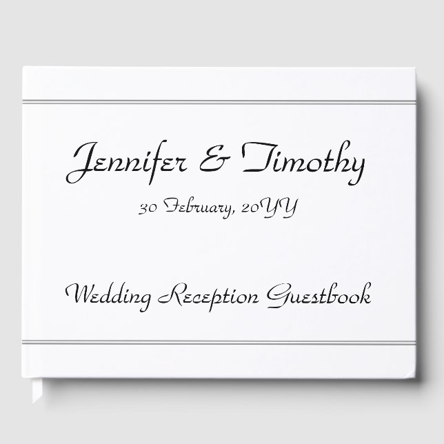 Elegant and Plain Wedding Party Guestbook (Front)