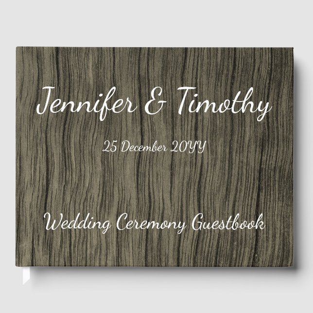 Elegant and Rustic Marriage Guest Book (Front)