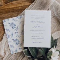 Elegant and Simple Blue Chinoiserie Wedding