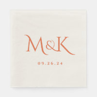 Elegant and Simple Burnt Orange Wedding Monogram