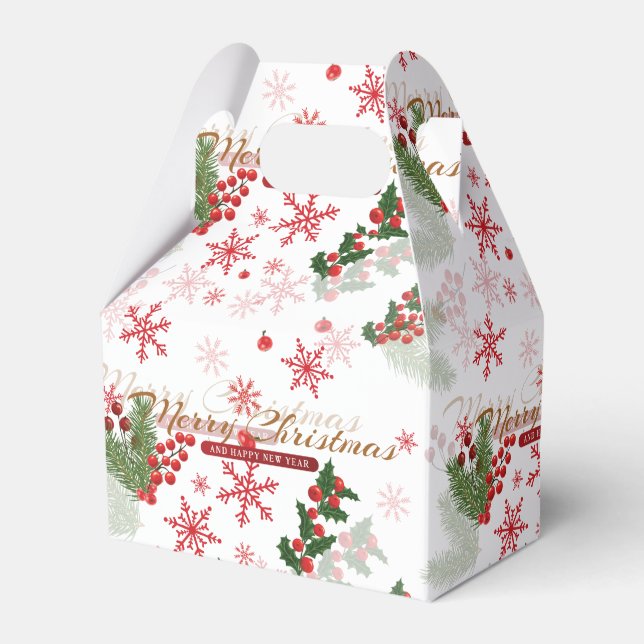 Elegant and Simple Christmas Pattern Favour Box (Front Side)