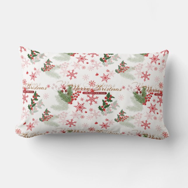 Elegant and Simple Christmas Pattern Lumbar Cushion (Front)