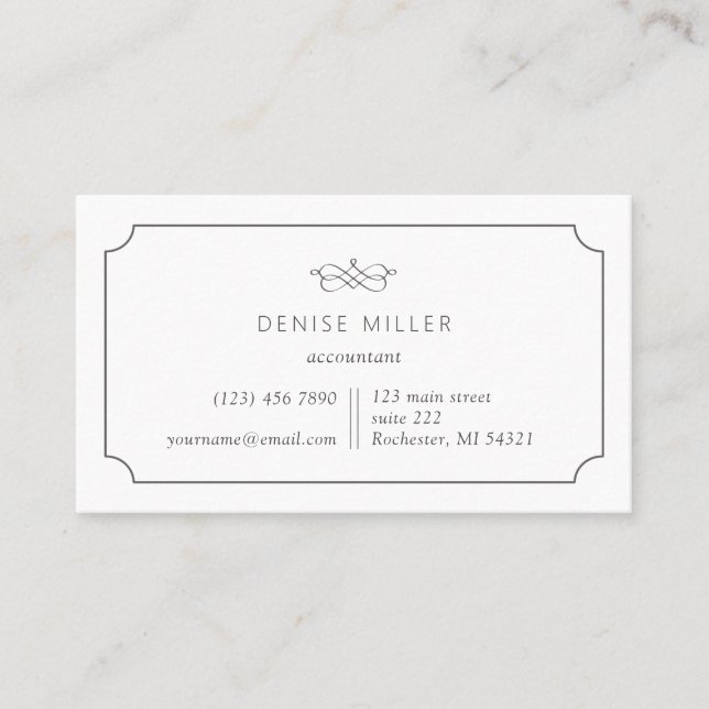 Elegant and simple classic frame business card (Front)