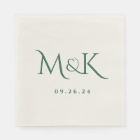 Elegant and Simple Emerald Green Wedding Monogram