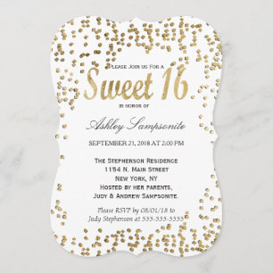Elegant and Simple Faux Gold Confetti Invitation