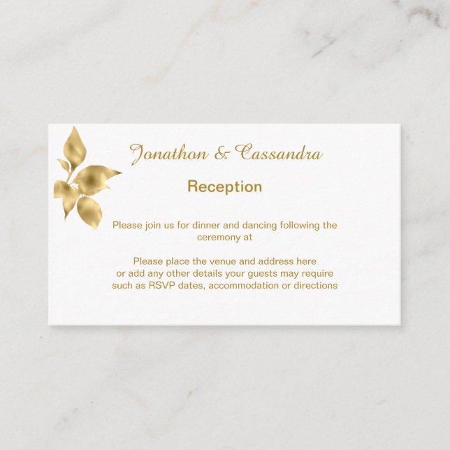 ELEGANT AND SIMPLE GOLD WHITE GOLD GLITTER ENCLOSURE CARD (Front)