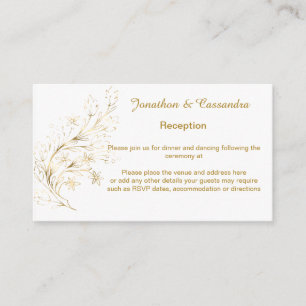 ELEGANT AND SIMPLE GOLD WHITE LEAF ENCLOSURE CARD